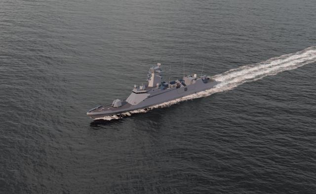 Проектное изображение перспективного турецкого малого ракетного корабля (большого ракетного катера) по программе Milli Hücumbot (National Fast Attack Craft (FAC))