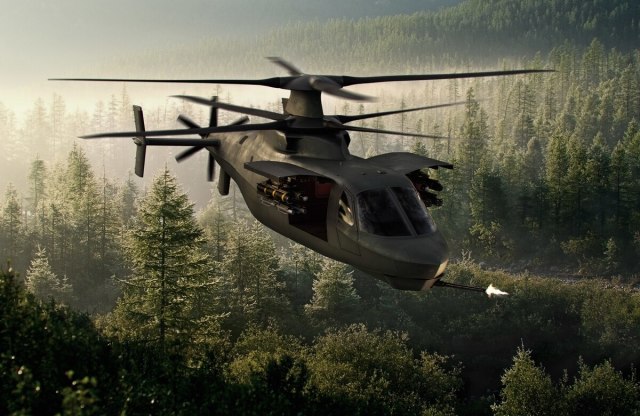 Проектное изображение скоростного вертолета Sikorsky (Lockheed Martin) Raider X, выбранного армией США одним из двух участников второго этапа конкурса на перспективный разведывательно-ударный вертолет по программе Future Attack Reconnaissance Aircraft (FA