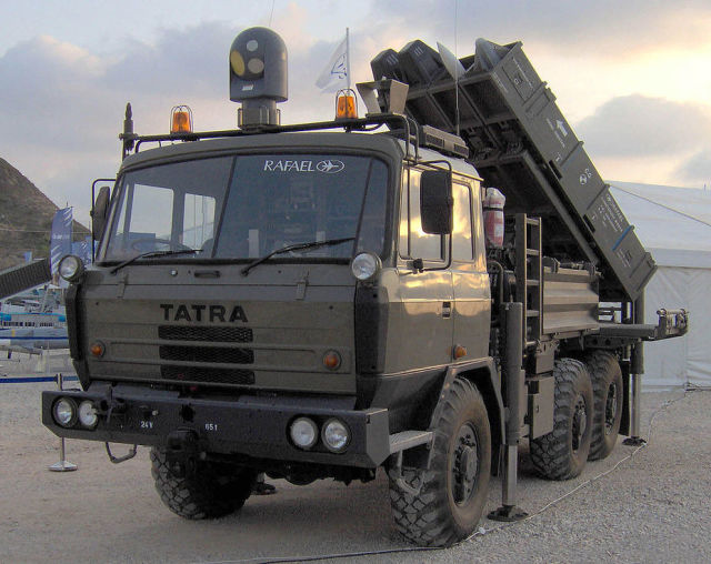 Пусковая установка ЗРК SPYDER на базе Tatra