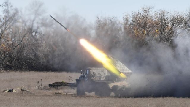 Работа реактивной артиллерии ВС РФ