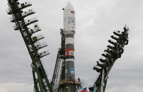 Ракета-носитель "Союз-2.1а" с космическим аппаратом "Канопус-В-ИК" на стартовой площадке космодрома Байконур 