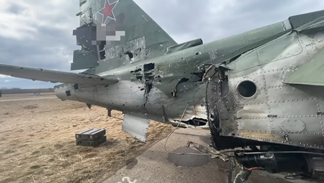 Российский Су-25 был поражен ПЗРК по время спецоперации на Украине, но успешно вернулся на базу