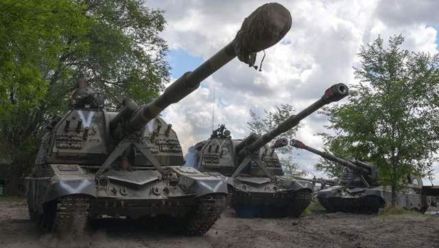 Самоходные артиллерийские установки 2С19 «Мста-С» ВС РФ в зоне специальной военной операции на Украине