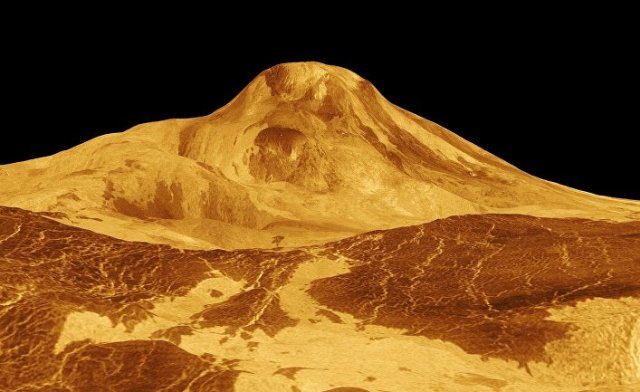 Сгенерированное на компьютере изображение горы Маат, Венера