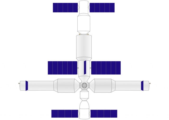 Схема китайской космической станции нового поколения