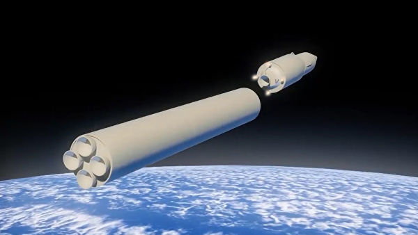 Скриншот видео запуска новейшей ракеты "Авангард"