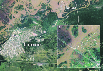Снимок из космоса подтопления­­­ в Иркутской области. Фото пресс-службы РКС