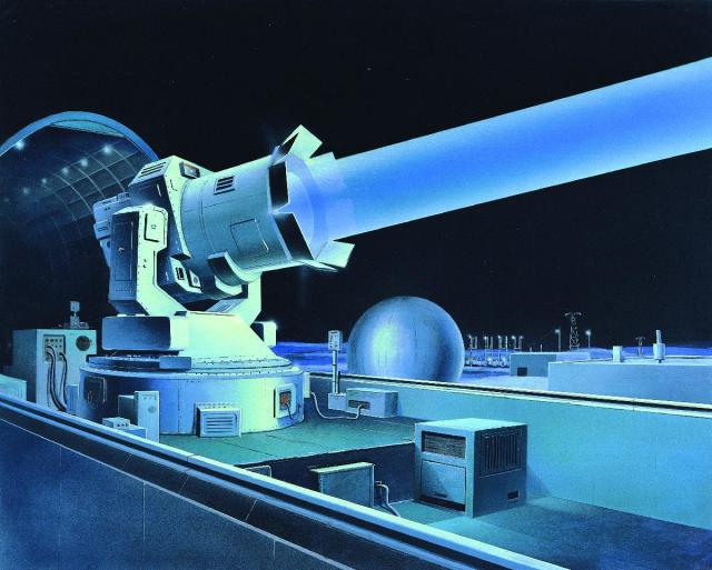 Советский противоспутниковый лазер в представлении американского военного художника