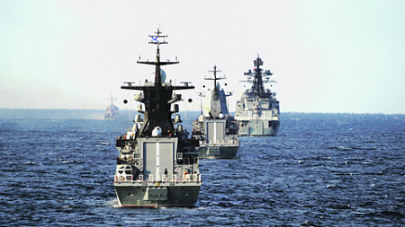 Создание военного блока AUKUS приведет к появлению новых проблем для российского и китайского флотов. Фото с сайта www.chinamil.com.cn