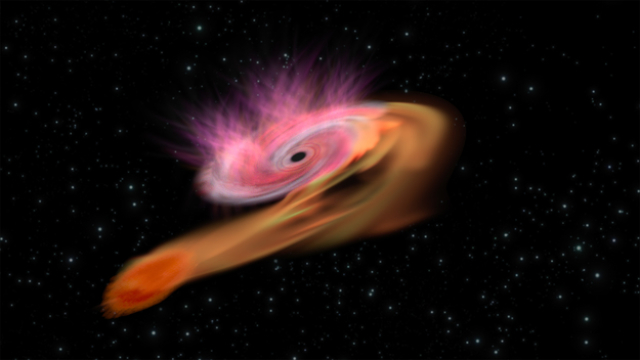 «Спектр-РГ» увидел ранние стадии разрыва звезды сверхмассивной черной дырой
