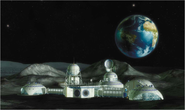 Станция на Луне в представлении художника