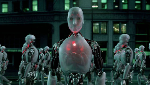 Кадр из фильма "Я, робот" (2004)