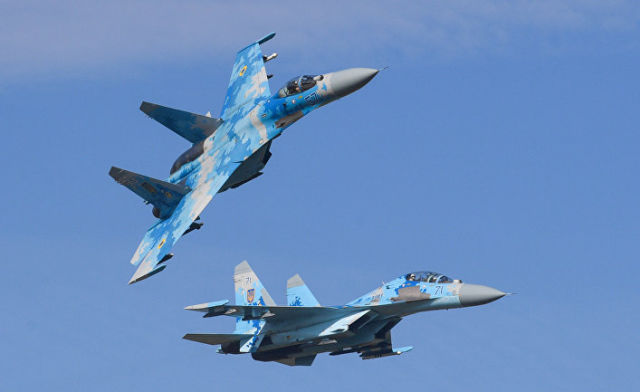 Су-27 ВВС Украины во время учений "Чистое небо — 2018"