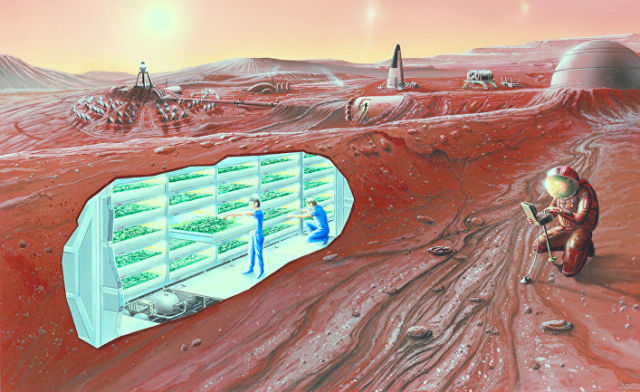 Так может выглядеть колония на Марсе в будущем