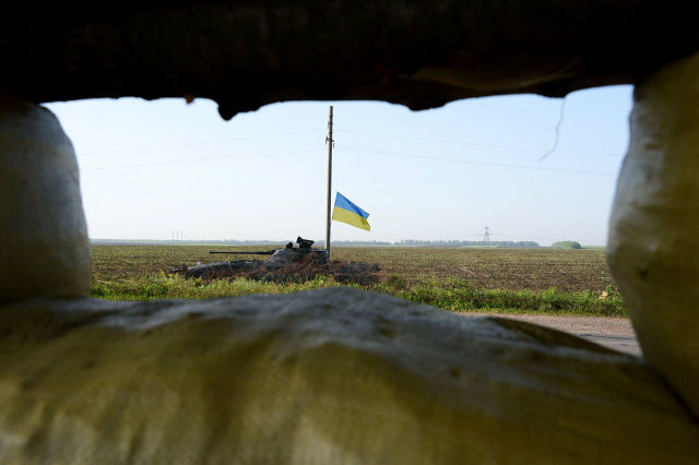 Танк украинской армии в Донбассе