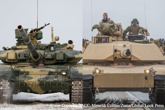 Танки Т-90МС и M1A1 "Абрамс"