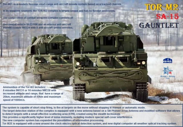 Tor-M2 SA-15 GAUNTLET