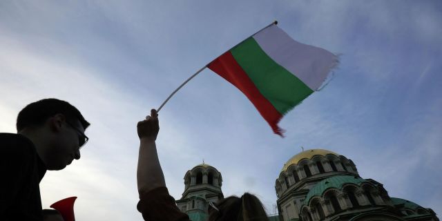 Участники акции протеста в Софии, Болгария