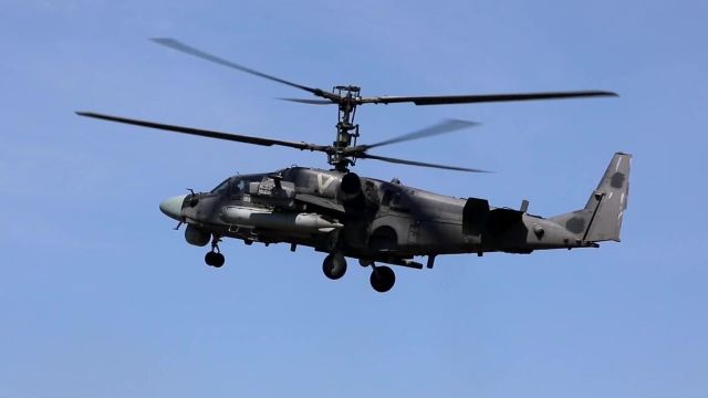 Ударный вертолет Ка-52 ВКС России, задействованный в специальной военной операции