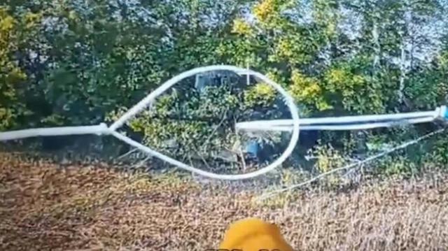 Уничтожение танка ВСУ расчетом FPV-дрона в Сумской области