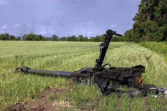 Уничтоженная артиллерийская система М777