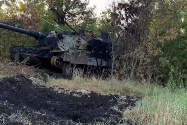 Уничтоженный танк Leopard формирований ВСУ