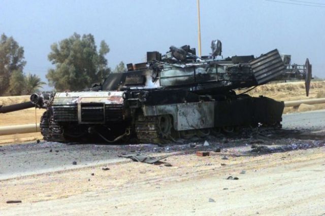 Уничтоженный танк Abrams