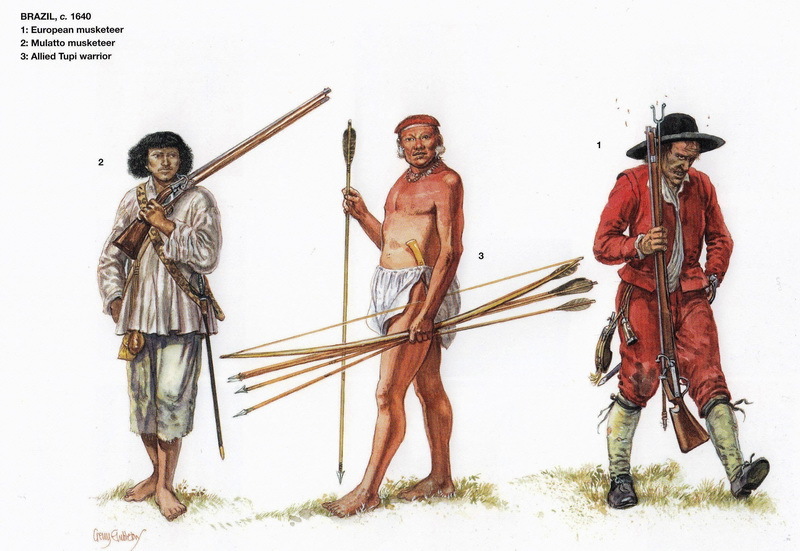 Uniforma Vojsk Dejstvovavshih V Brazilii V 1640 Godu 1 Evropejskij Mushketyor 2 Mushketyor Mulat 3 Indeec Galereya Vpk Name
