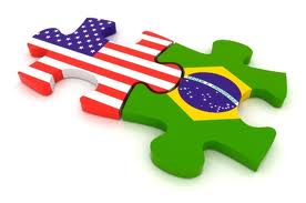 Флаги США и Бразилии