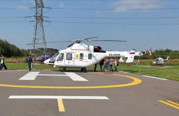 Вертолет "Ансат" с медицинским модулем