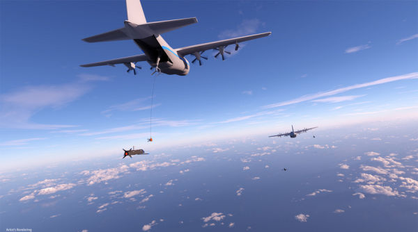 Визуализация системы подбора беспилотников для C-130 Hercules.