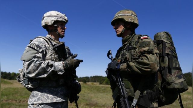 Военнослужащие ВС США и Польши