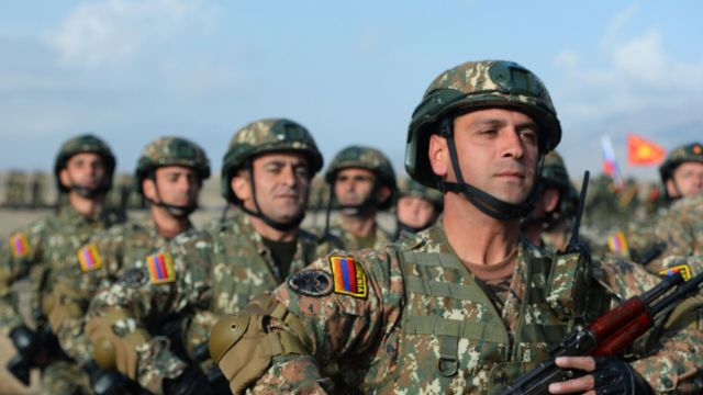 Военнослужащие армии Армении на учениях ОДКБ