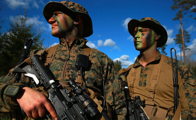 Военнослужащие армии США во время совместных учений войск НАТО в Эстонии