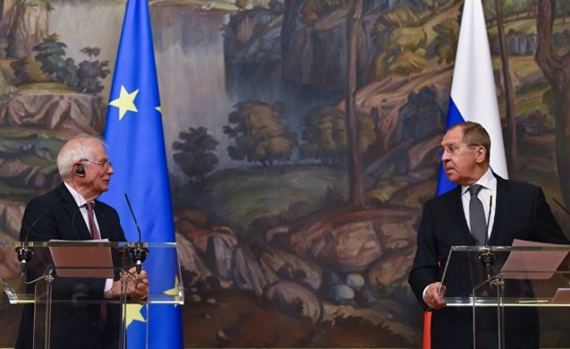 Встреча главы МИД РФ С. Лаврова и верховного представителя ЕС Ж. Борреля