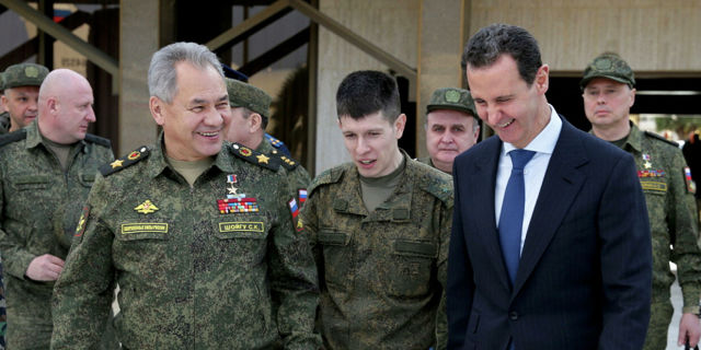 Встреча министра обороны России С. Шойгу с президентом Сирии Б. Асадом