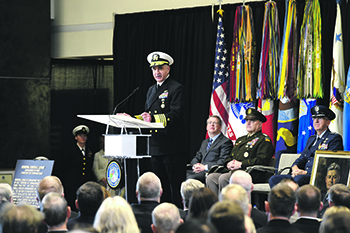 Выступает глава Стратегического командования Вооруженных сил США Чарльз Ричард. Фото с сайта www.stratcom.mil
