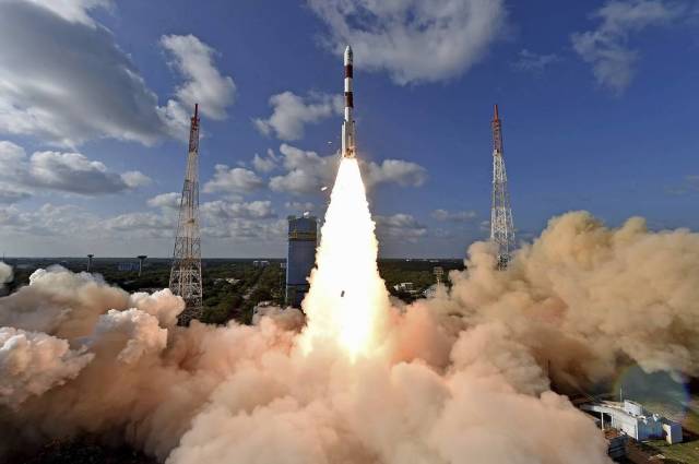 Запуск индийской ракеты PSLV-C48