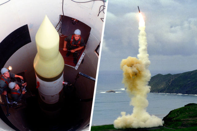 Запуск межконтинентальной баллистической ракеты Minuteman-3