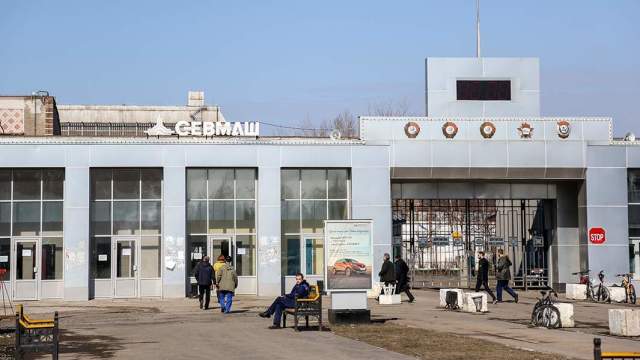 Здание АО «Производственное объединение «Севмаш» в Северодвинске, где состоялся спуск на воду атомной подводной лодки «Белгород»