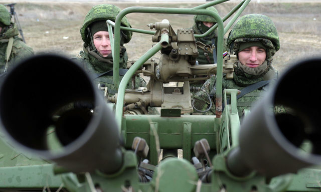 Зенитная артиллерийская установка ПВО РФ на учениях, в рамках внезапной комплексной проверки боеготовности в войсках Южного военного округа